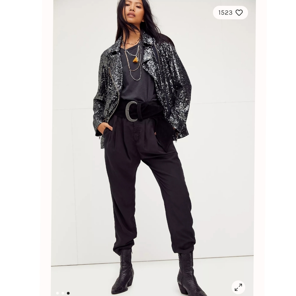 💯%Free people Midnight Message Moto Jacket - Picture 10 of 17